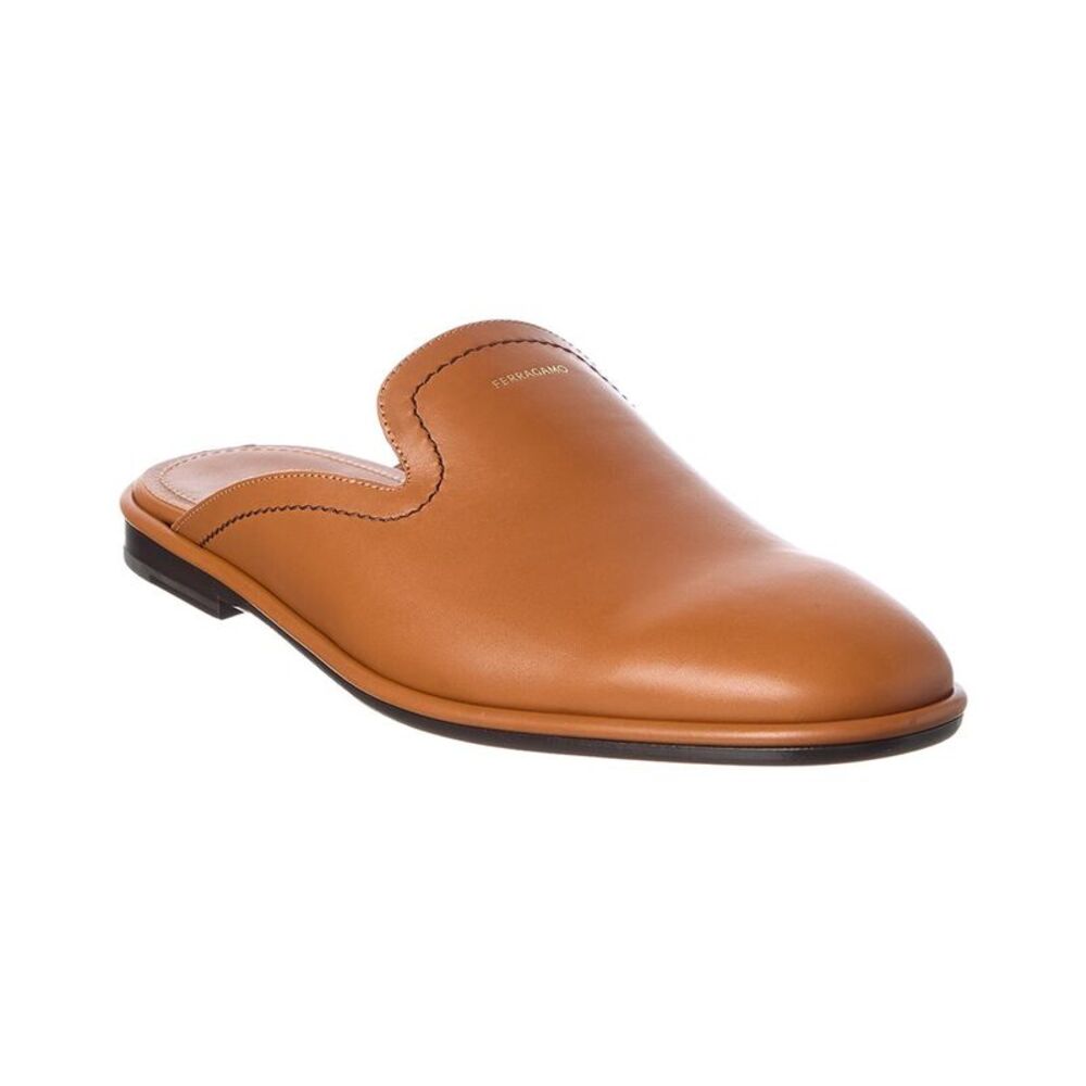 Ferragamo Leather Mule, Brown